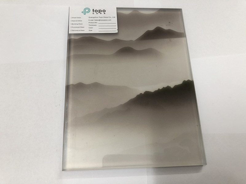 Landscape Painting Laminated Wire Glass