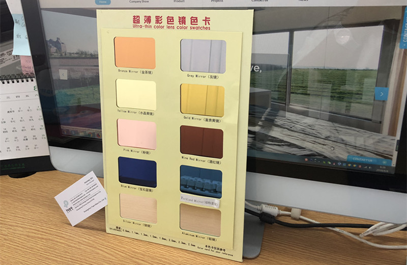 0.7mm-2mm Super Thin Colored Mirror Glass