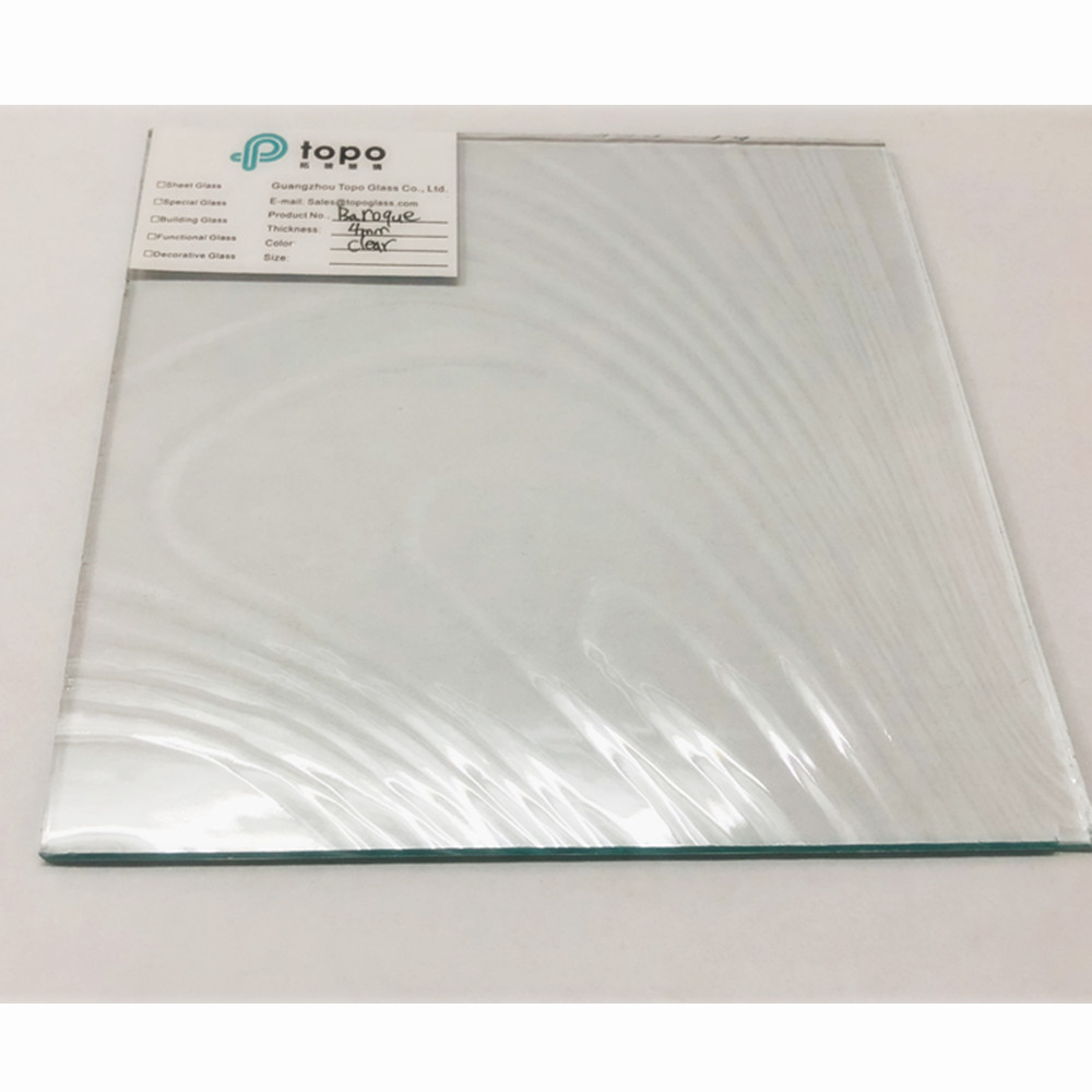 3mm-8mm Ultra Clear Pattern Figured Glass for Bathroom Doors