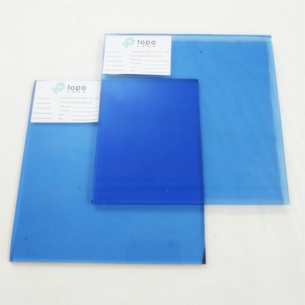 4mm-10mm Dark Blue Float Glass Construction Building Glass