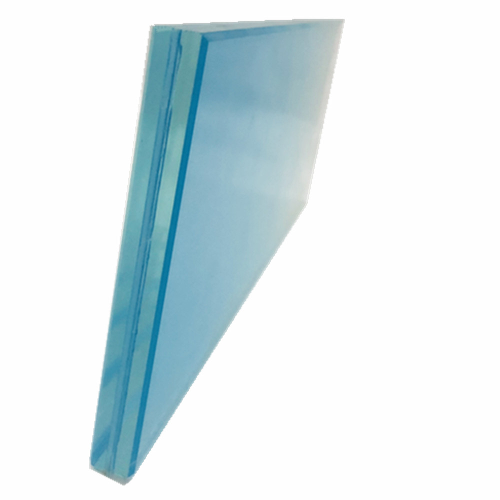 Gradient Blue Laminated Glass for Building Applications