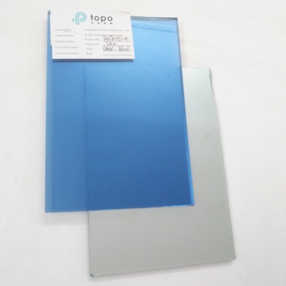 5mm 6mm Dark Blue Coated Reflective Glass for Building