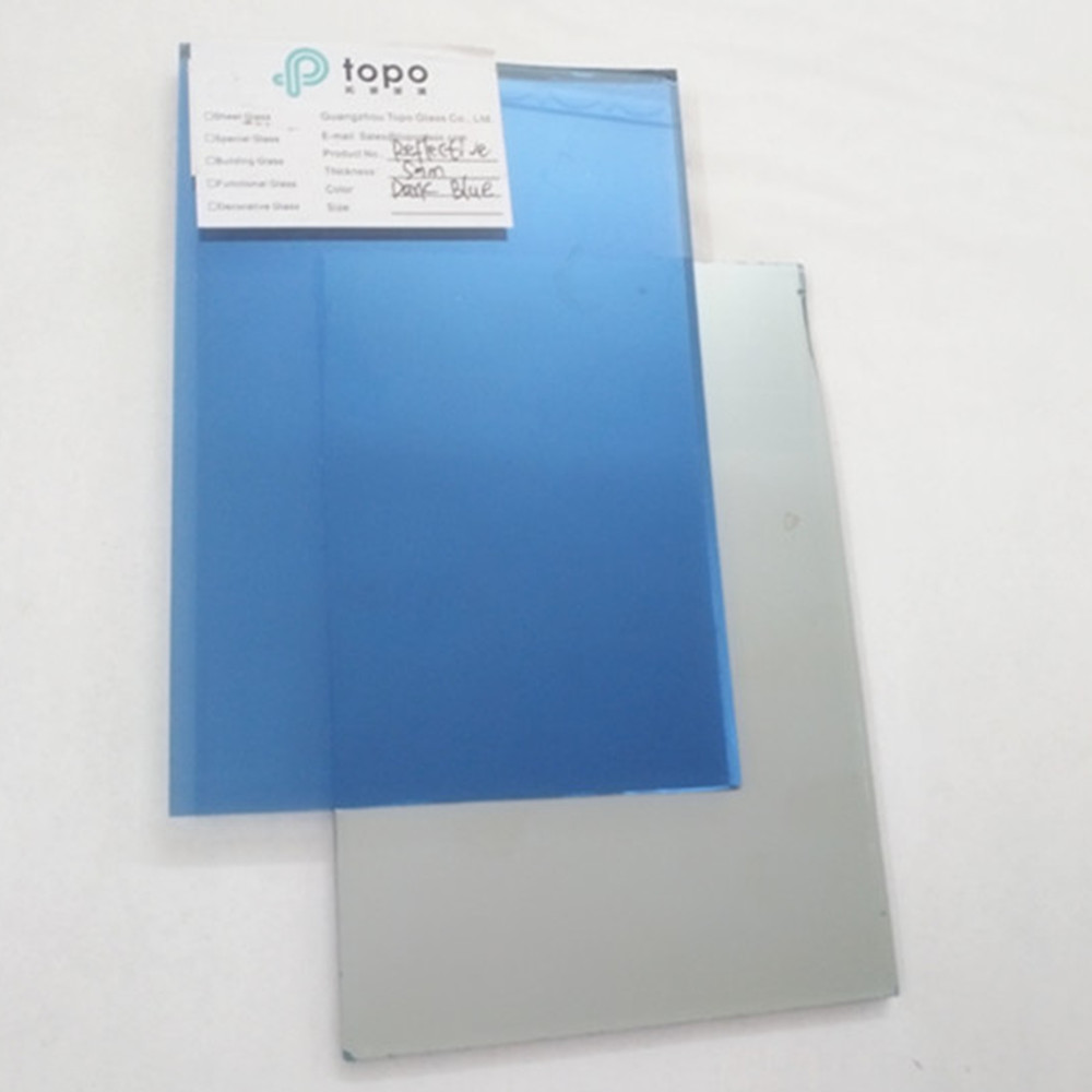 5mm 6mm Dark Blue Coated Reflective Glass for Building