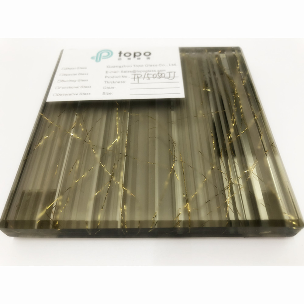 Golden Wired Laminated Decorative Safety Glass