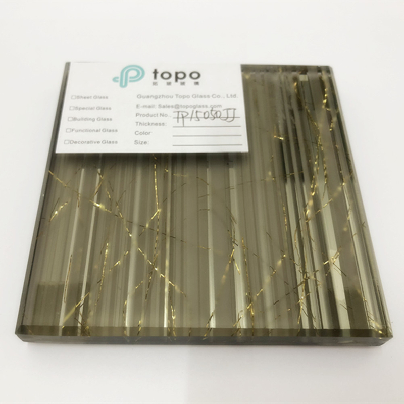 Golden Wired Laminated Decorative Safety Glass