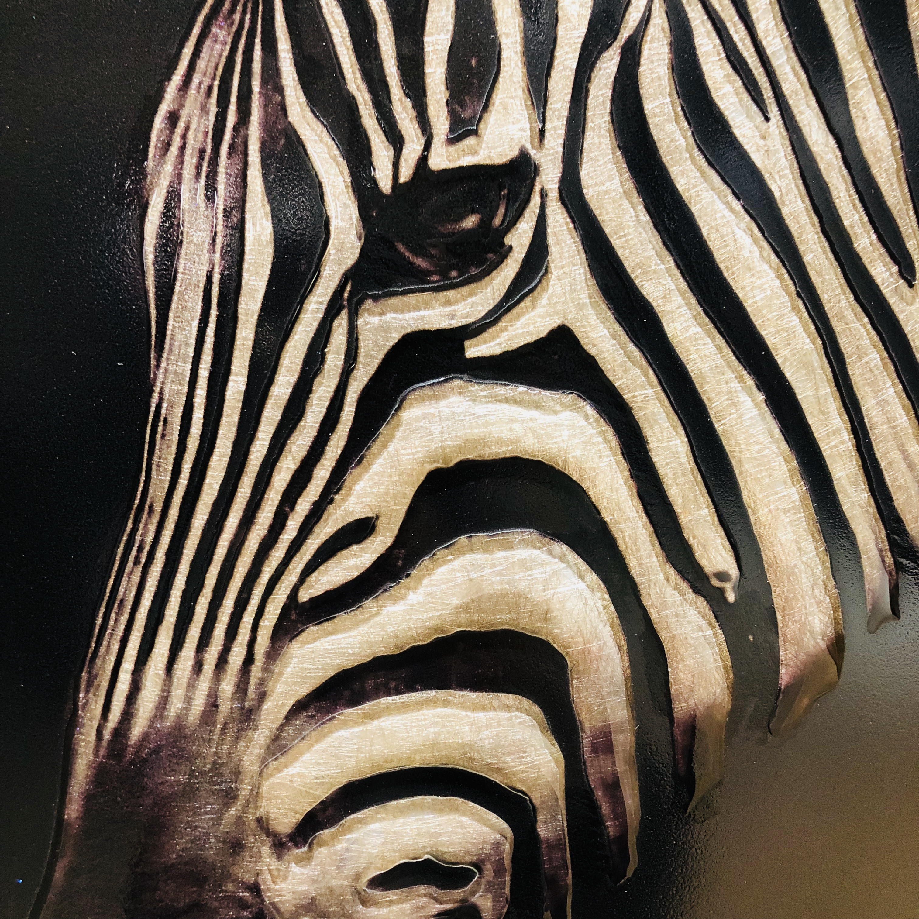 Modern Style Environmental Protection 3D Zebra Glass Painting for Decoration