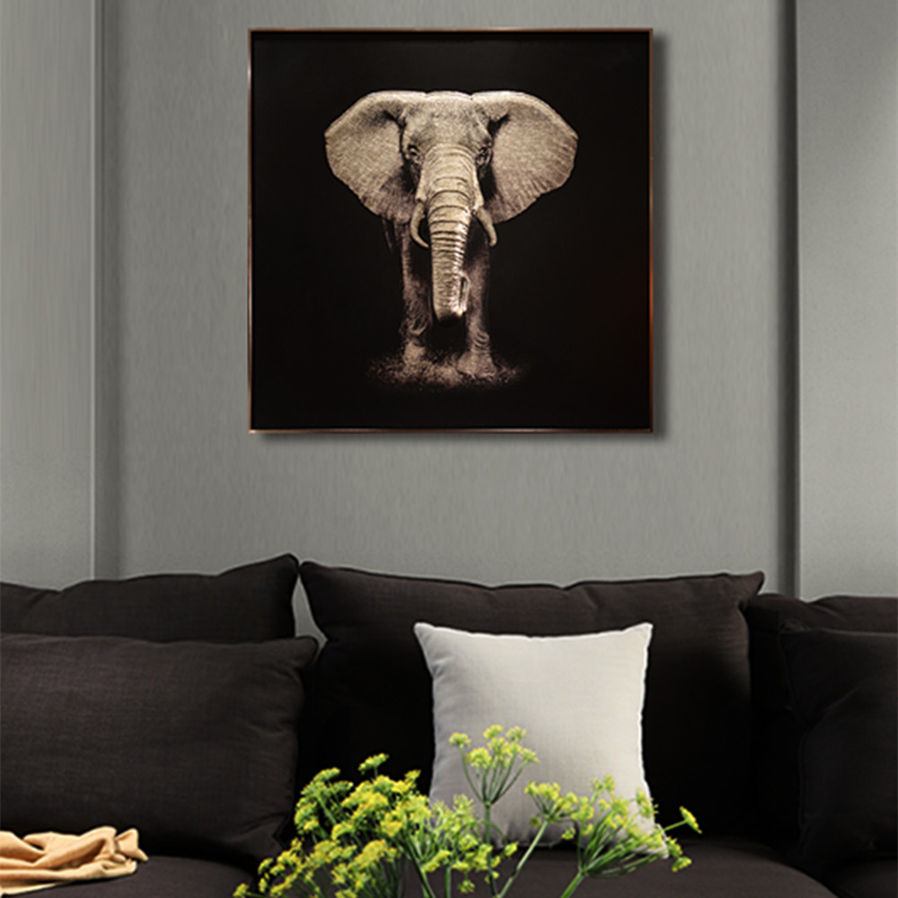 3D Lifelike Elephant Glass Painting on Ultra Clear Low Iron Glass