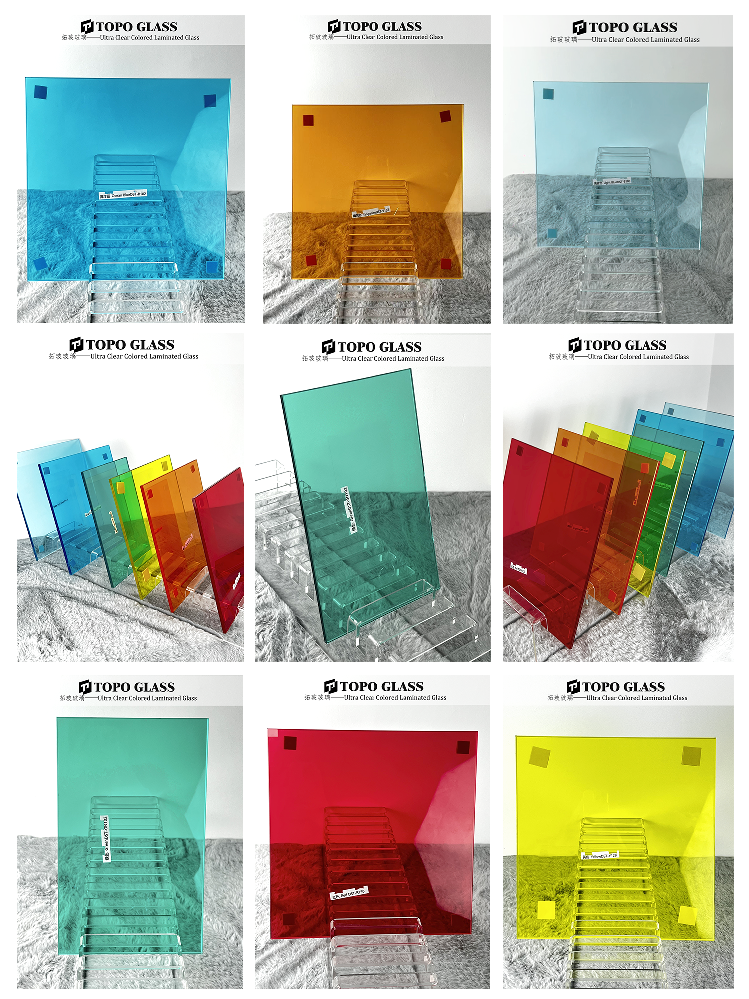 Ultra Clear Colored Laminated Glass