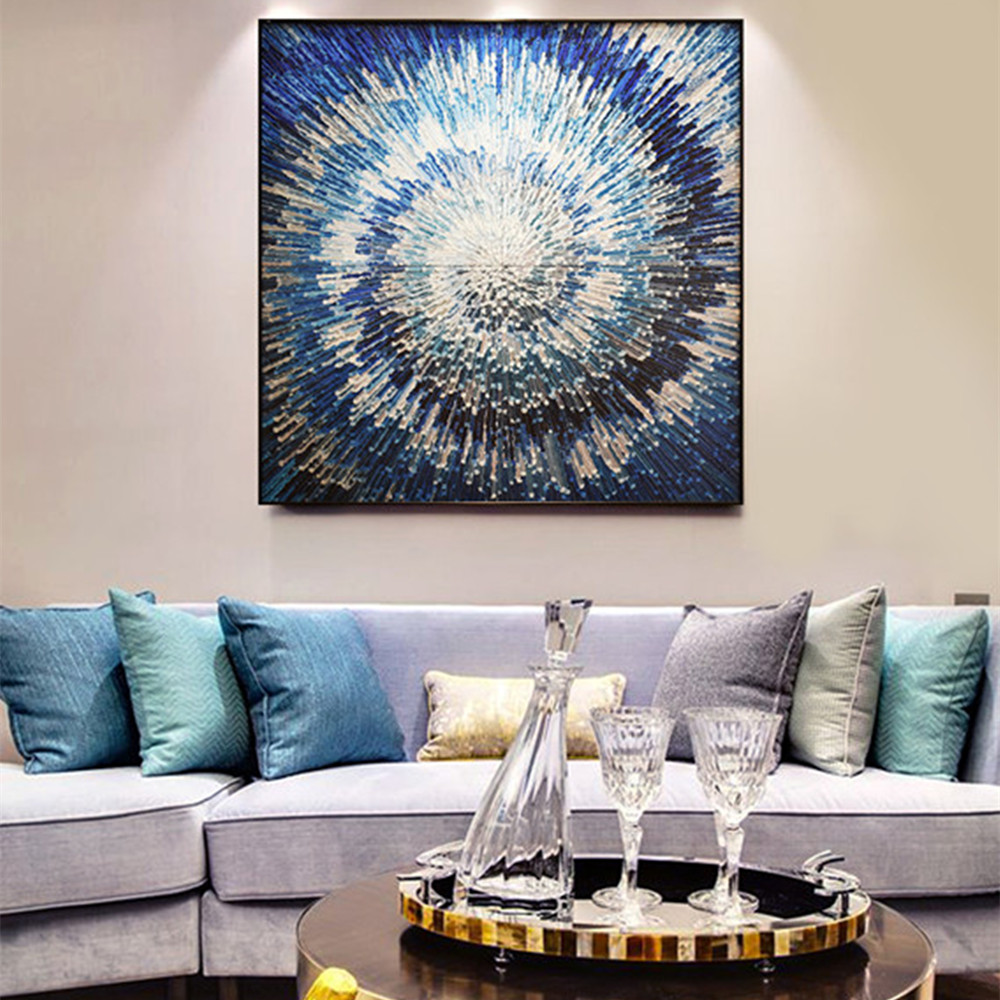 Modern Style Decorative Geometric Three-Dimensional Wall Glass Paintings