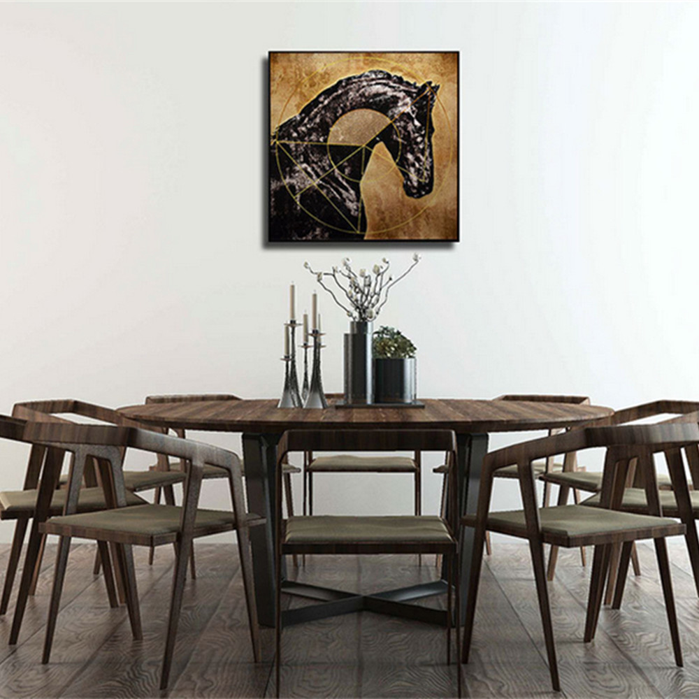 National Reflective Metal Diaphragm Lifelike Horse Inlaid Glass Painting