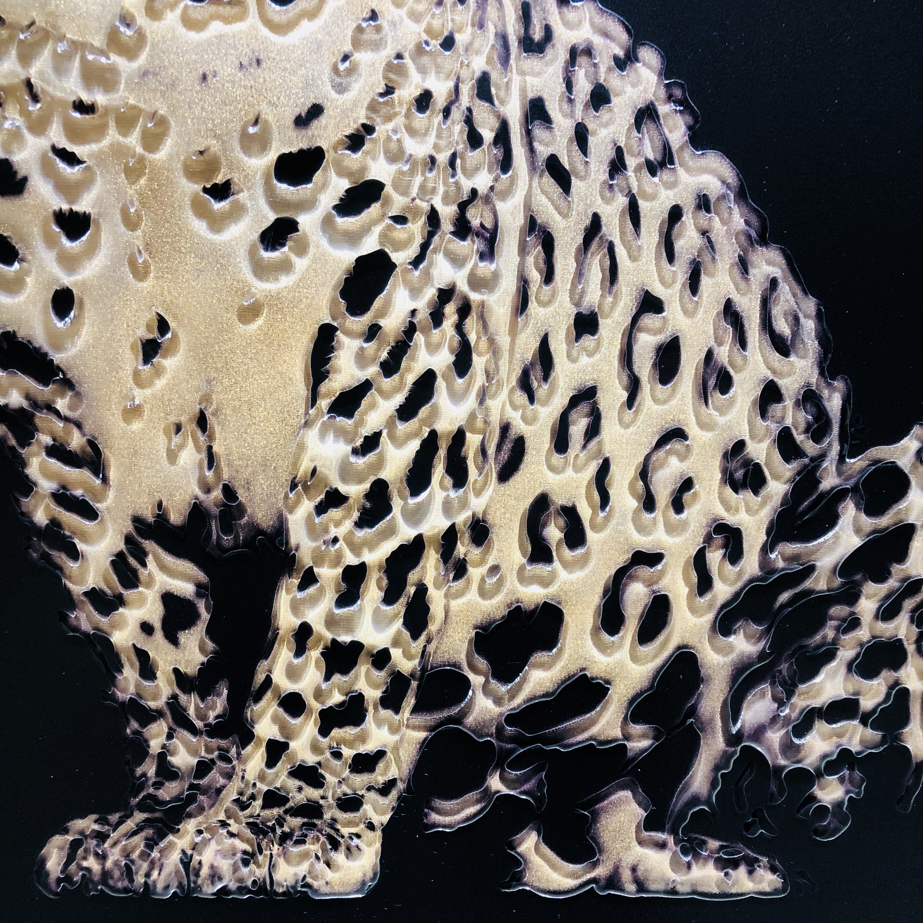 Decorative Crystal Three-Dimensional Leopard Lining Glass Art Paintings