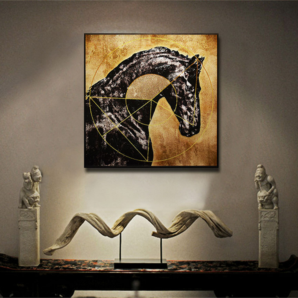 National Reflective Metal Diaphragm Lifelike Horse Inlaid Glass Painting