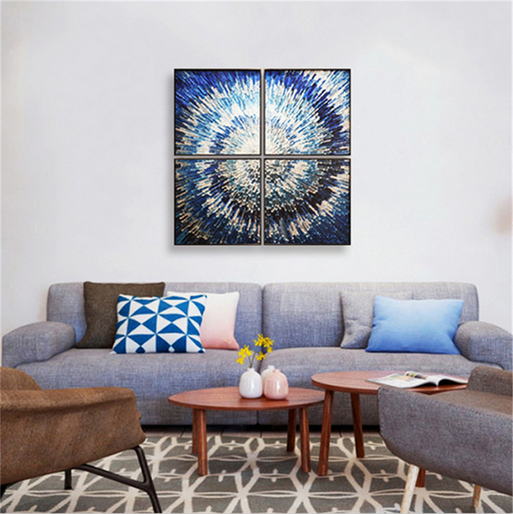 Modern Style Decorative Geometric Three-Dimensional Wall Glass Paintings