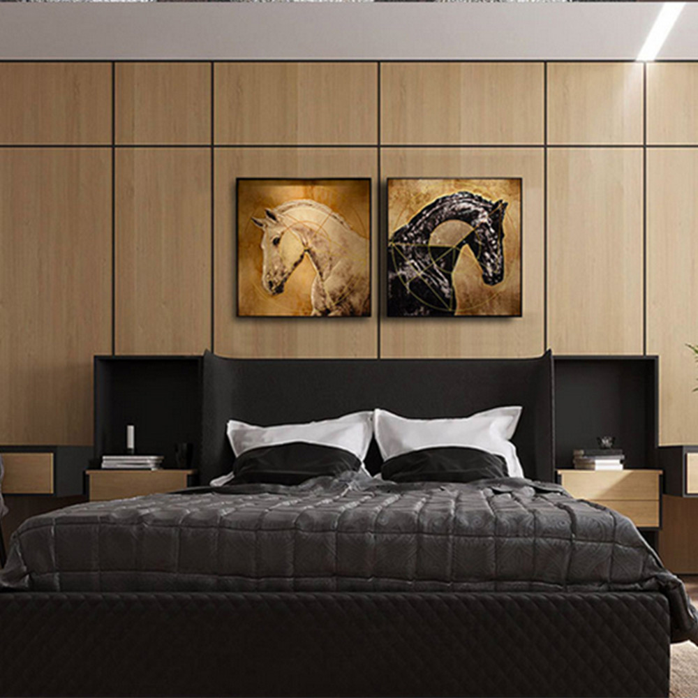 National Reflective Metal Diaphragm Lifelike Horse Inlaid Glass Painting