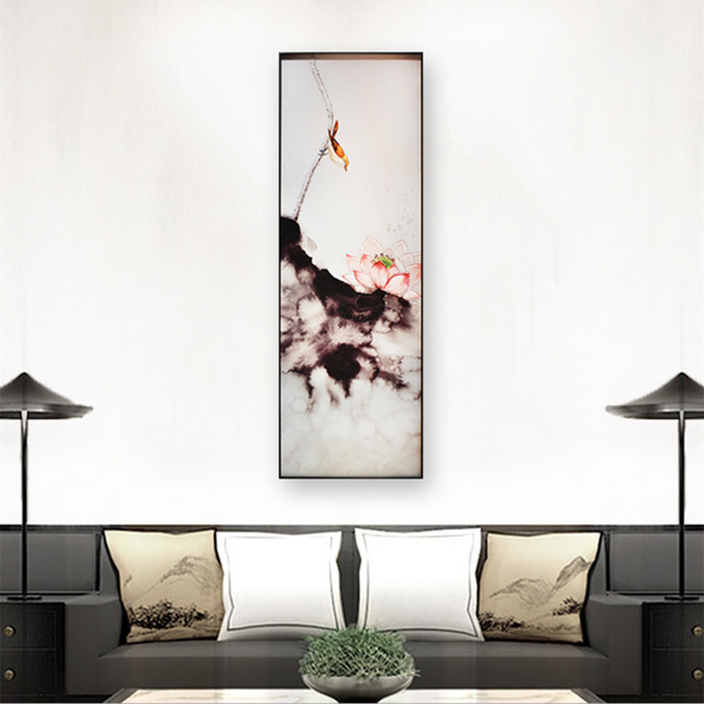 Modern Style 3D Hanging Inlaid Lotus Lining Glass Painting