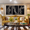 Toughened Abstract Safety Metal Frame Relief Art Wall Glass Painting on Sale